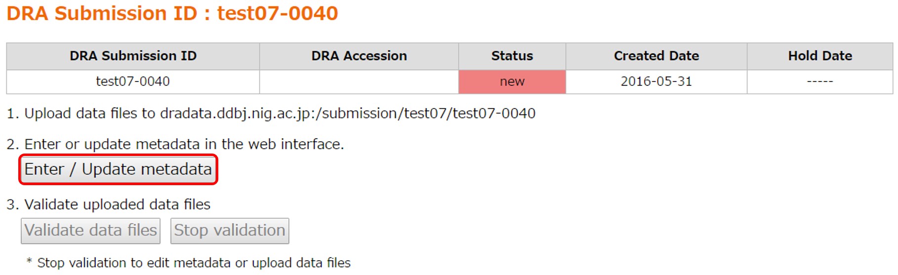run the DRA metadata creation tool